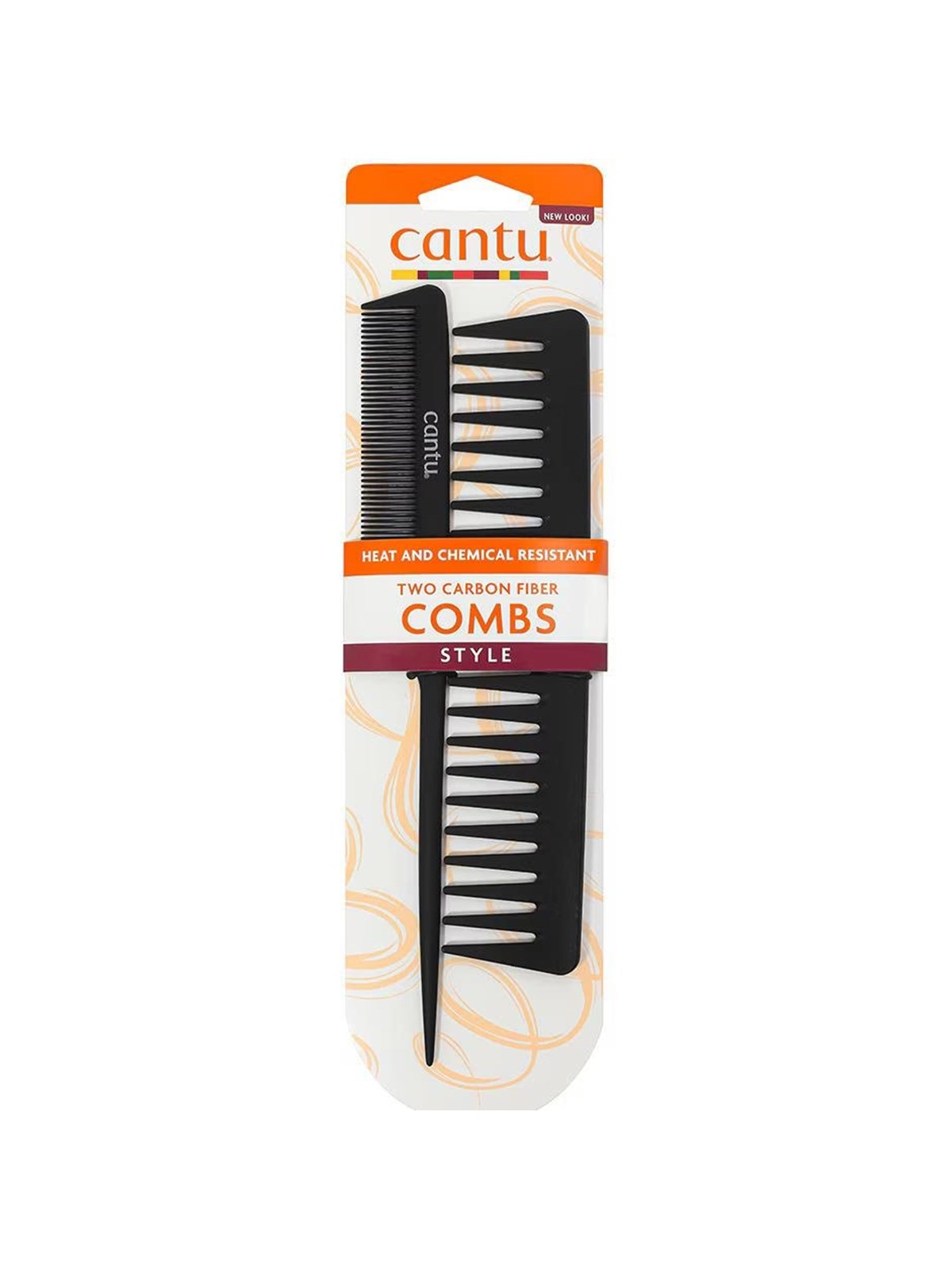 Cantu - Styling Hair Plastic Comb 2 pcs. - Black