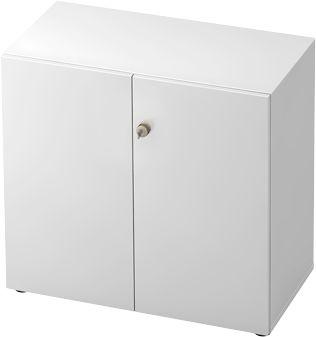 Aktenschrank TOPAS LINE, 2 Ordnerhöhen, Türen abschließbar, weiß/weiß