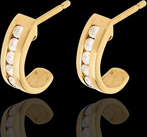 Edenly Ohrringe Halbmond in Gelbgold - 0.31 Karat - 12 Diamanten
