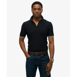 Superdry für Herren. M1110441A Polo Texture marineblau (L), Lässig, Baumwolle, Kurzarm