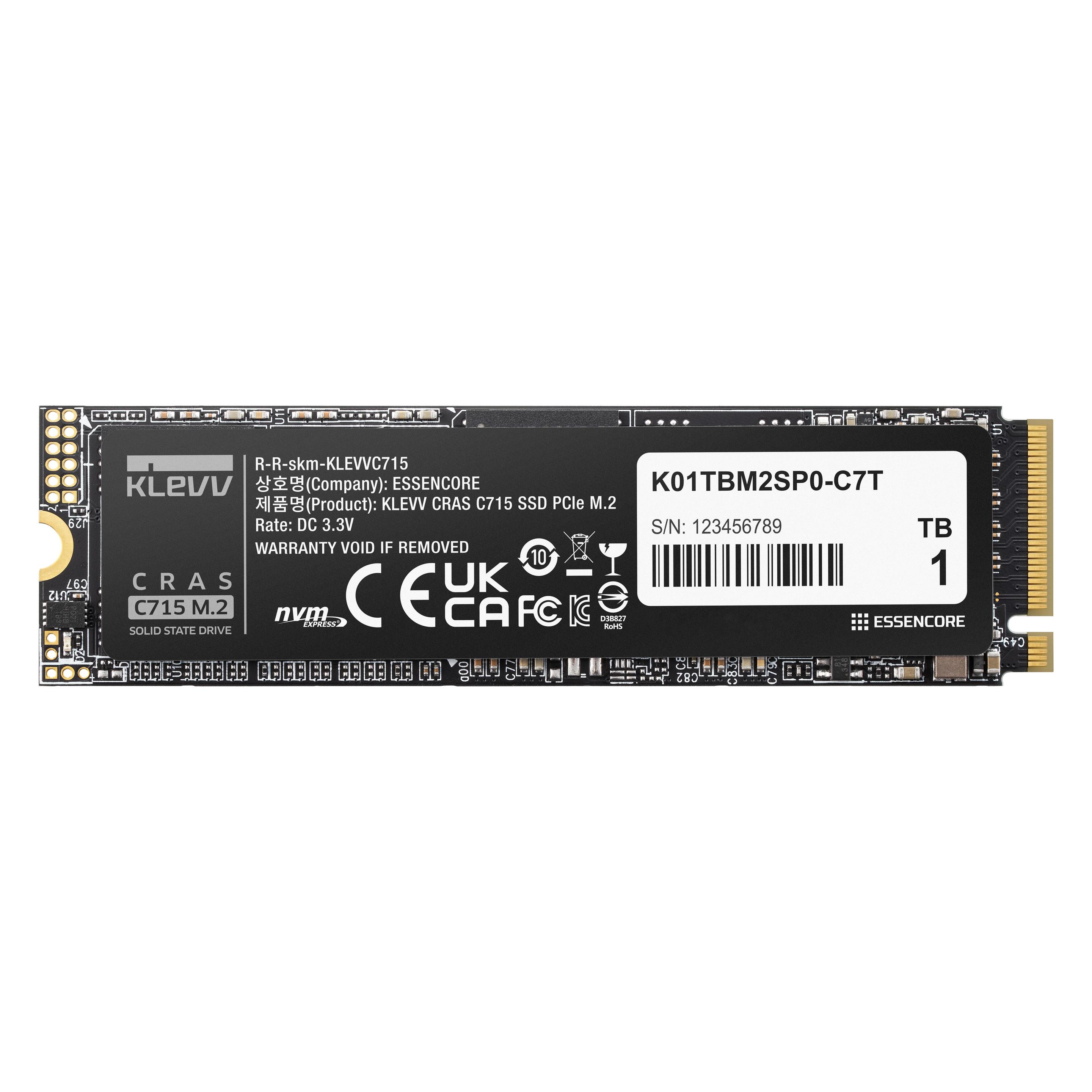 Klevv 1 TB C715 M.2 2280 PCIe Gen3 NVMe (1000 GB, M.2, M.2 2280) (K01TBM2SP0-C7T)