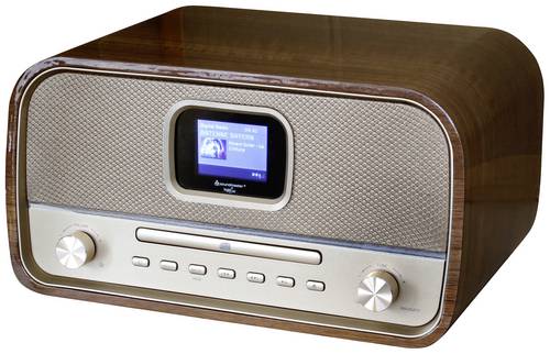 soundmaster DAB970BR1 Tischradio DAB+, UKW AUX, Bluetooth, CD, USB Akku-Ladefunktion, Inkl. Fernbedienung, Weckfunktion Braun