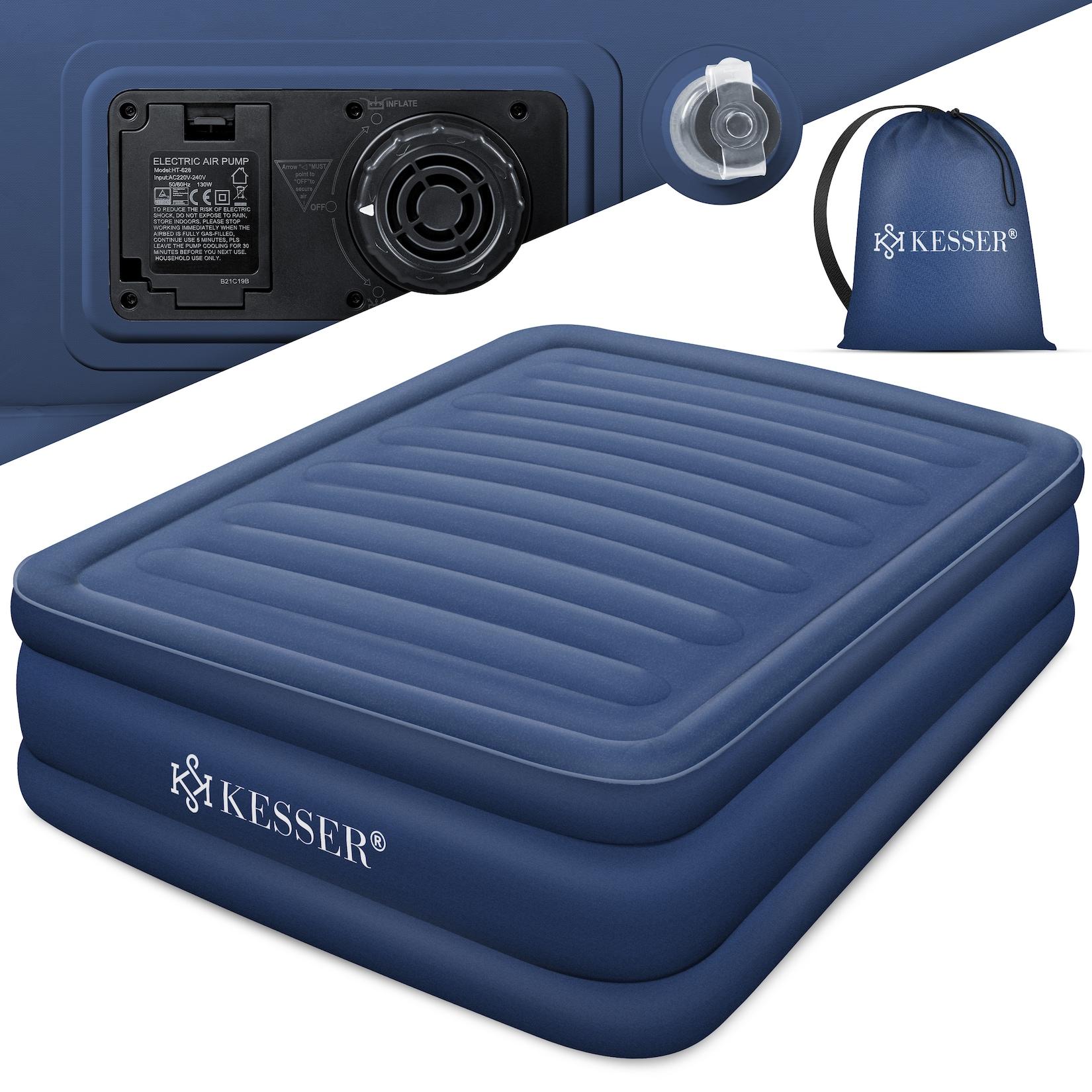 KESSER® Aufblasbare Matratze Luftbett mit eingebauter elektrischer Pumpe integrierte erhöhte aufblasbare Matratze für Übernachtungsgäste mit Aufbewahrungstasche