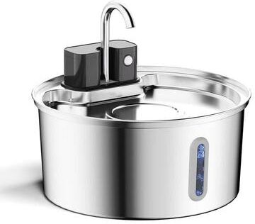 Inspired Finds AquaSense Wireless Stainless Steel Cat Water Fountain 108oz With Motion Sensor & Rechargeable Battery only Water Fountain