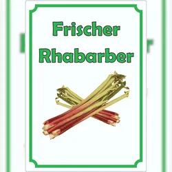 HB-Druck Frischer Rhabarber Aufkleber Hochkant A4 (210x297mm)