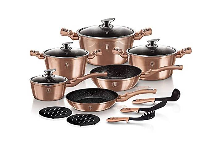 Berlinger Haus 15Pcs Metallisch Kochgeschirr Set - Roségold
