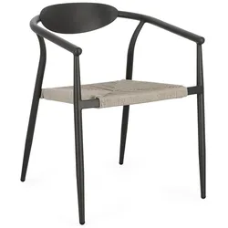 4er-Set Gartenstuhl Linares - Aluminium Anthrazit, mit Armlehnen
