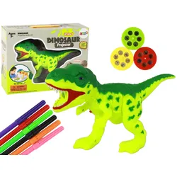 Zeichenprojektor DINO Dinosaurier 6 Filzstiften 18 Vorlagen orange grün Set