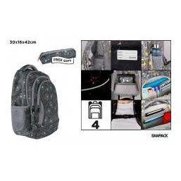 Main paper Rucksack mit vier Fächern (30 x 16 x 42 cm) + Federmäppchen (69946025)