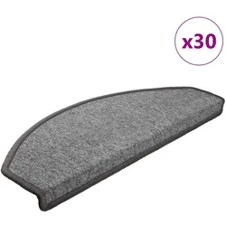 vidaXL Stufenmatten 30 Stk. 65x24x4 cm Dunkelgrau Halbrund Groß