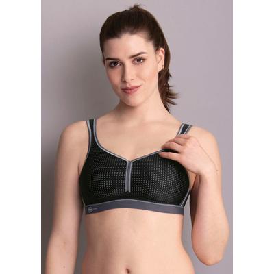 Sport-BH ANITA ACTIVE "Performance", Damen, Gr. 85, Cup A, schwarz (schwarz, anthrazit), Stoff, Obermaterial: 62% Polyamid, 21% Polyester, 17% Elasthan, Mesh, clean, matt, unifarben, Basic, BHs Sport-BH, Cup A-E, vorgeformte Cups, verstellbare...