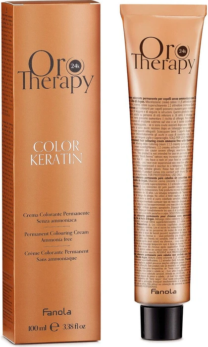 Fanola Oro Therapy - farba do włosów bez amoniaku, pełna paleta kolorów - 7,4 | Miedziany Blond (7,4 | Miedziany Blond) (8032947864522)
