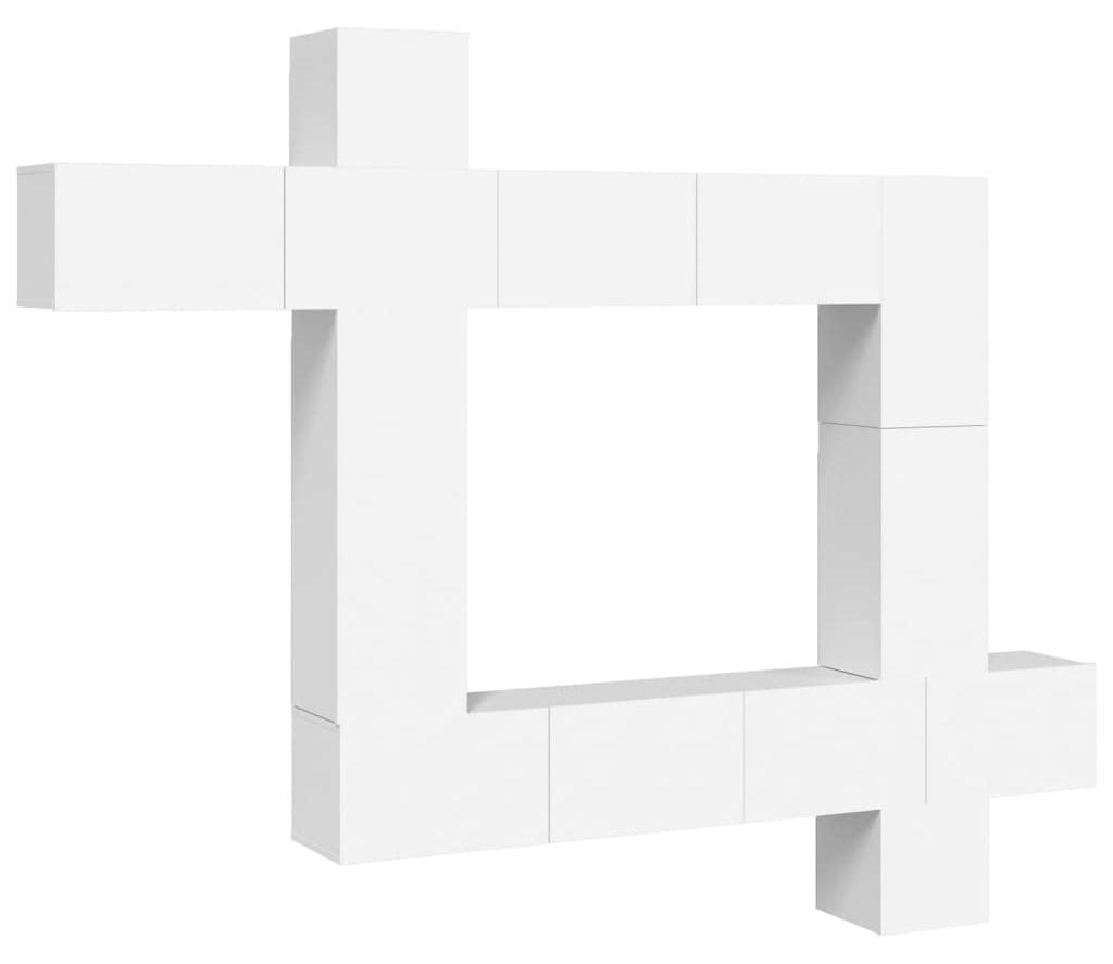 TV-Möbel-Set, weiß - 76 x 32,5 x 16,4 Zentimeter - Modulares Holzdesign