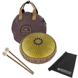 Meinl Sonic Energy MOSTD3G Tongue Drum C-Dur 8 Töne mit Reinigungstuch, Perkussion, Gold