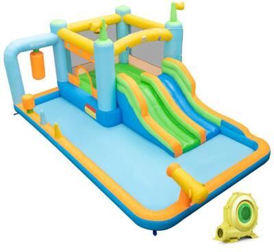Costway Inflatable Water Slide for Kids Aged 3-10 Years with 735W Blower