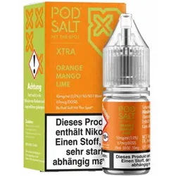 Orange Mango Lime NicSalt Liquid by Pod Salt Xtra 10ml / 10mg