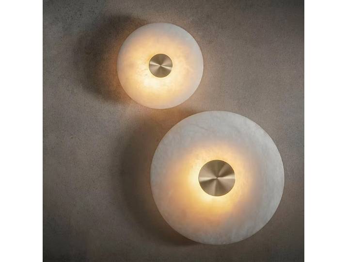 Applique murale en marbre naturel espagnol, luminaire décoratif d'intérieur, idéal pour un salon, une fond de télévision, un luxe, tout en cuivre, une chambre à coucher ou une chambre à coucher