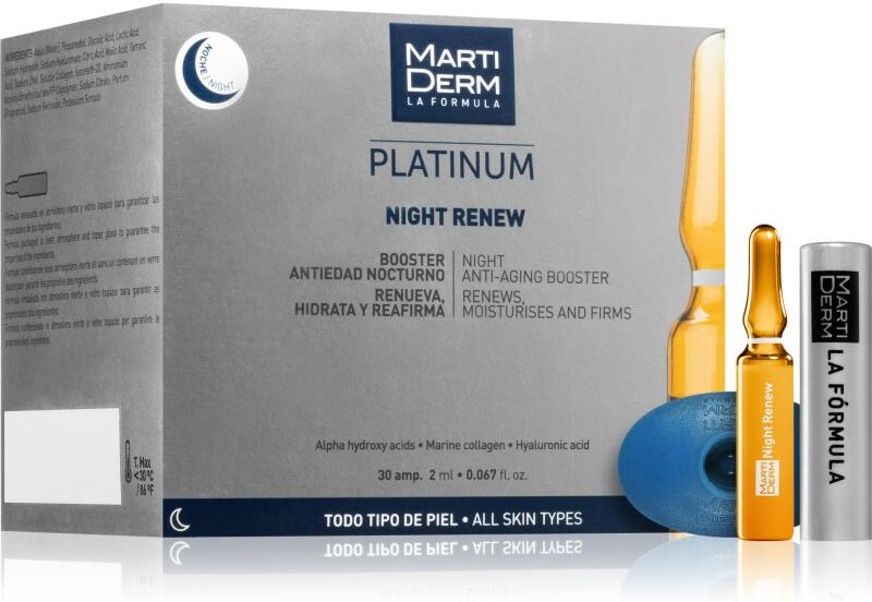 MartiDerm Platinum Night Renew Natserum mod rynker I ampuller 30x2 ml