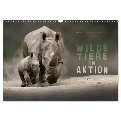 WILDE TIERE IN AKTION (Wandkalender 2027 DIN A3 quer), CALVENDO Monatskalender