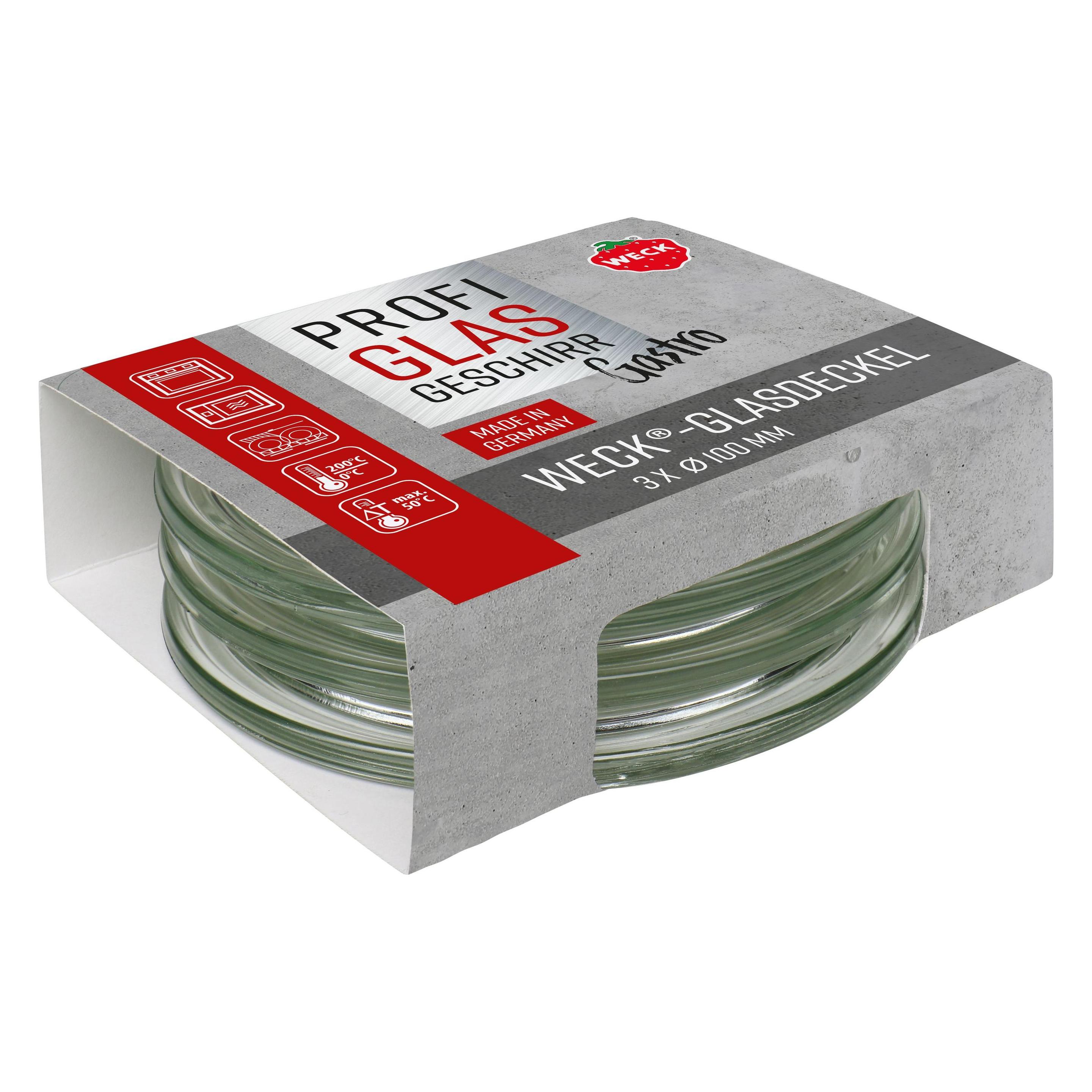 Weck 3er Set Gastropack 100 mm Gourmetdeckel, Deckel 76130 (1 Stk.) (Gastropack)