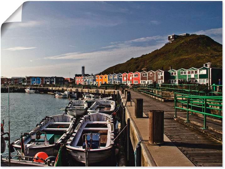 Poster ARTLAND Hafen Helgoland , blau (farbe bild(er): blau), B:60cm H:45cm, Bilder, Poster, ohne Rahmen