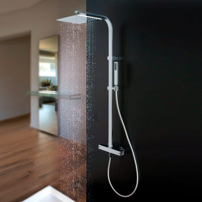 Sanitary Brands Kronenbach doucheset met thermostaat en hoekig design, opbouwmodel