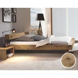 Hasena Oak-Vintage Massivholzbett Bloc Ivio/Inca 140x200 cm / Wildeiche vintage natur, geölt