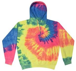 Tie-Dye CD877Y Youth Tie Dye Pullover Hoodie in Neon Rainbow size M 10-12 8777Y, T8777Y