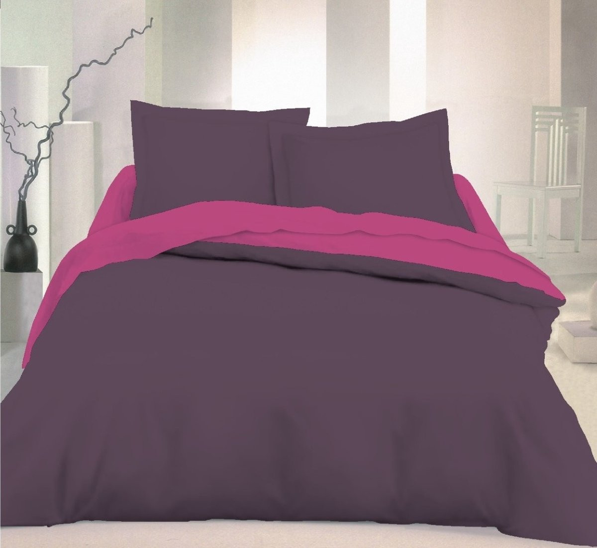 Fuchsia Pleasure dekbedovertrek met 2 kussenslopen, 200 x 200 cm