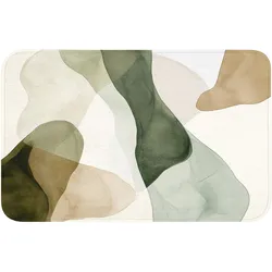 WC-VORLEGER Japandi - Abstrakt - Grün Toilettenteppich 80x50 cm