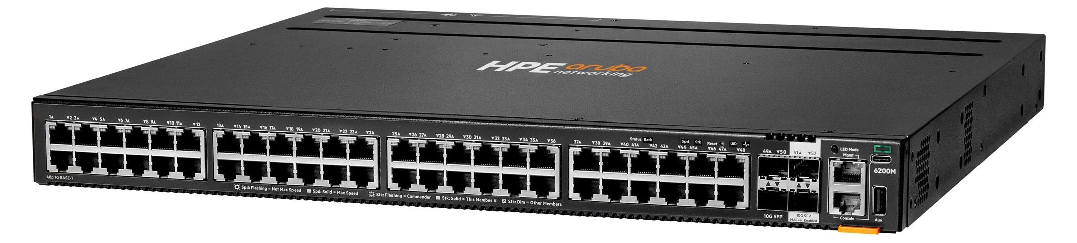 HPE Aruba Networking CX 6200M 48G 4SFP+ Switch, Gigabit Ethernet (10/100/1000), Rack-Einbau