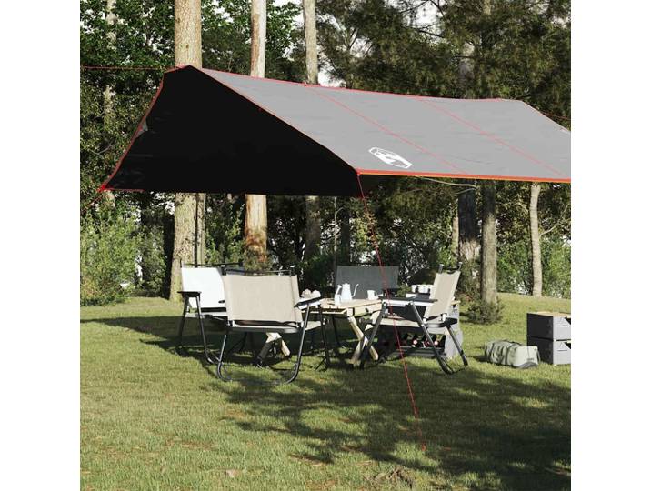 Bâche de camping imperméable 420x440cm, légère avec sac de transport, résistante aux intempéries et protection solaire