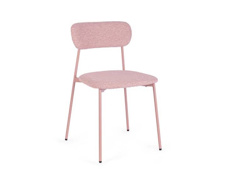Ensemble de 6 chaises de salle à manger en fibres synthétiques, roses