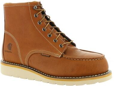 "Carhartt CMW6275 6"" Steel Toe WP Wedge - Mens 8.5 Tan Boot Medium"