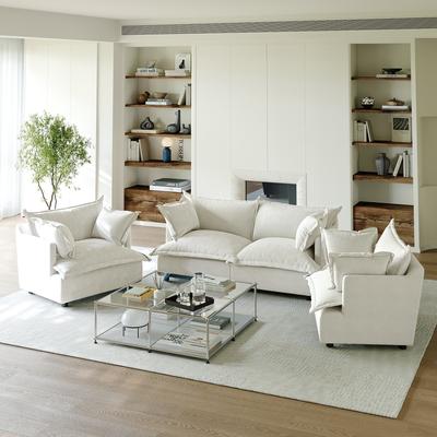Lumibee Comfy Cloud Oversized Chenille Modular Sectional Sofa Armchair Set