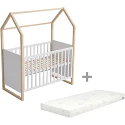 roba 2-in-1-Baby-und-Beistellbett »Noah« - 67,2x127x153cm - weiß -