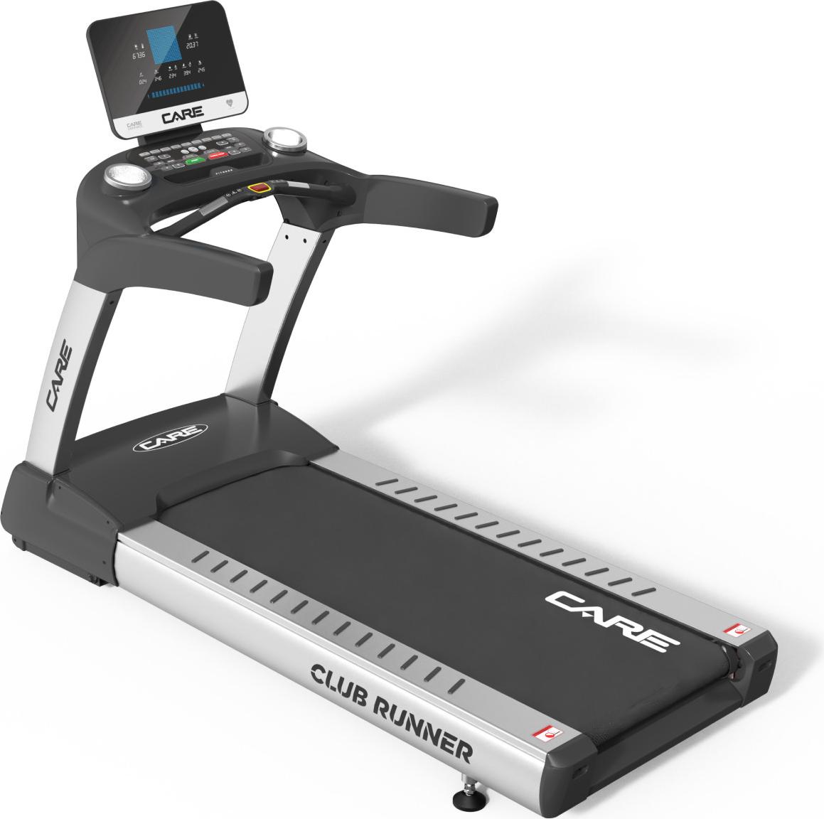 CARE CLUB RUNNER LED - Professionelles Laufband - Höchstgeschwindigkeit 25 km/h - 36 Programme - Motorisierte Steigung bis 17 % - Einsatz im Fitnessstudio oder zu Hause