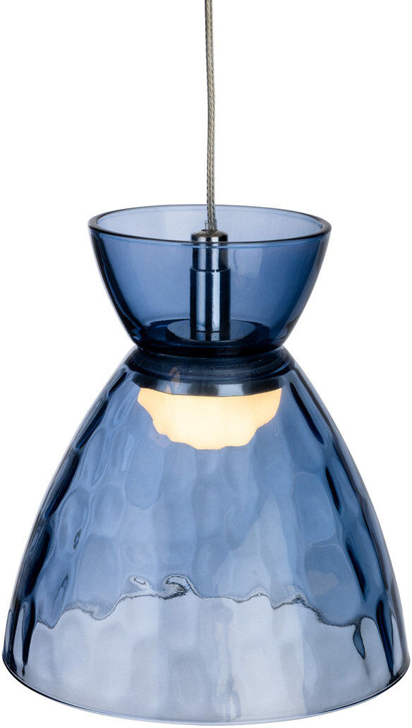 Firstlight 1 - Light Chrome LED Dome Pendant Blue 14.8cm H X 13.8cm W X 13.8cm D
