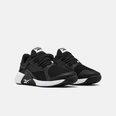 Trainingsschuh REEBOK "FLIP CHARGE", Damen, Gr. 42, schwarz-weiß (schwarz), Synthetik, Textil, Schuhe, ideal für Gym und Fitnessstudio