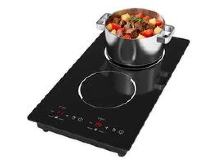 Plaque Induction 2 Feux Domino 3000W Plaque De Cuisson Électrique 29Cm Encastrable Et Posable Avec Minuterie 9 Niveaux Commande Ta