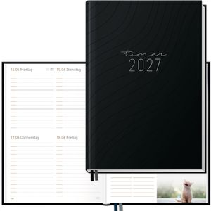 Häfft Buchkalender 11206-9 Chäff-Timer Classic, Jahr 2026/2027, A5, 17 Monatskalender, 1 Woche = 2 Seiten