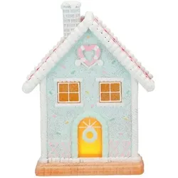 Christmas Gingerbread House LED blau