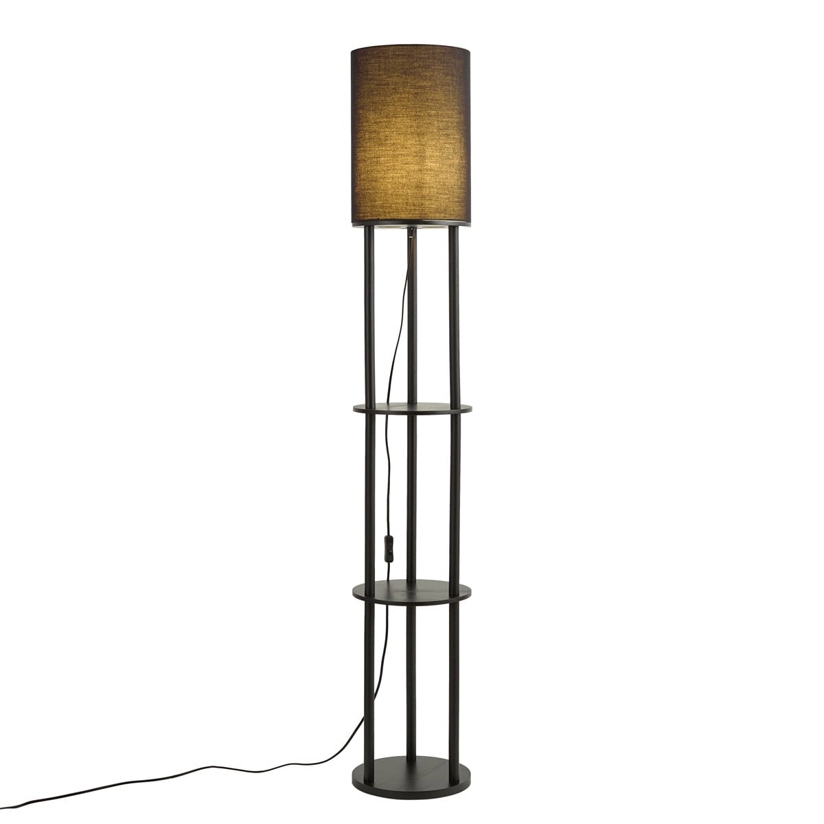 Qazqa Stojon Smart vloerlamp zwart met Wifi en dimbare LED-verlichting