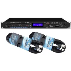 Tascam Medien-Player CD400UDAB mit 2x XLR-Kabel (CD Player), HiFi Komponente, Schwarz