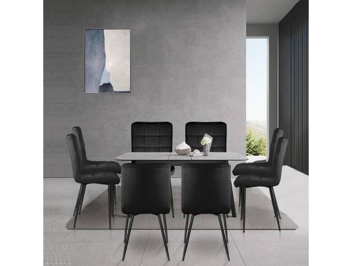 ERROLVES®8 Chaises Siège Moderne-(Noir)