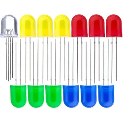 Soldered 10mm diffuse LEDs Set, blau rot gelb grün & RGB, gemeinsame Kathode