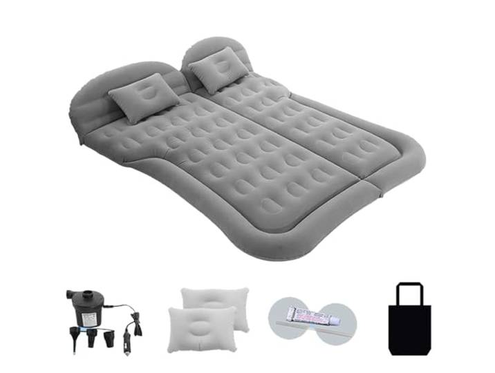 ZCZMAD Auto Camping Reisebett für Citroen C4 Picasso/Grand C4 Picasso/Grand C4 Spacetourer, Bequeme und Langlebige Mit Luftpumpe und Kissen, Beflockung & PVC OberfläChe,B/Grey