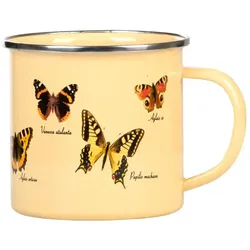 Esschert Design, Tasse, Emaille Becher Schmetterlinge (490 ml, 6x)