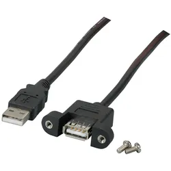 EFB K5291SW.3V2 USB2.0 Verlängerungskabel A-A, St.-Einbaubuchse, 3,0m, schwarz, Classic K5291SW3V2