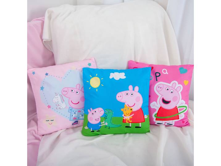 Dekokissen PEPPA PIG Peppa Pig , bunt, B:40cm H:2,5cm L:40cm, Polyester, Dekokissen_Sitzkissen_Kissenhüllen, Dekokissen, hochfarbig bedruckt